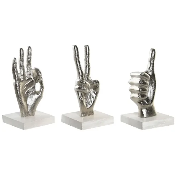 Decorative Figure DKD Home Decor Silver 10 x 10 x 20 cm (3 Units)