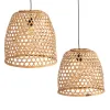 Ceiling Light Natural Bamboo 42 x 42 x 42 cm (2 Units)