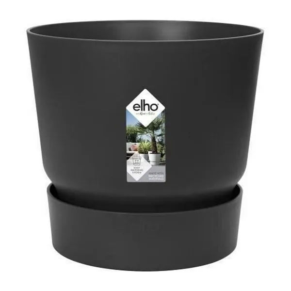 Plant pot Elho Greenville Black Plastic Circular Ø 30 cm Ø 29,5 x 27,8 cm