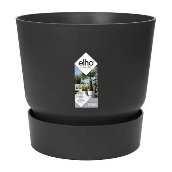 Plant pot Elho Greenville Black Plastic Circular Ø 30 cm Ø 29,5 x 27,8 cm