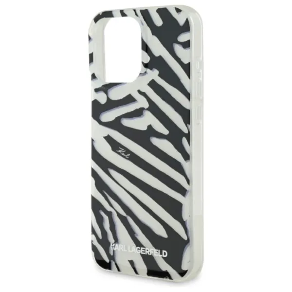 Karl Lagerfeld IML Zebra Pattern & Cord - Case for iPhone 16 Pro (black)