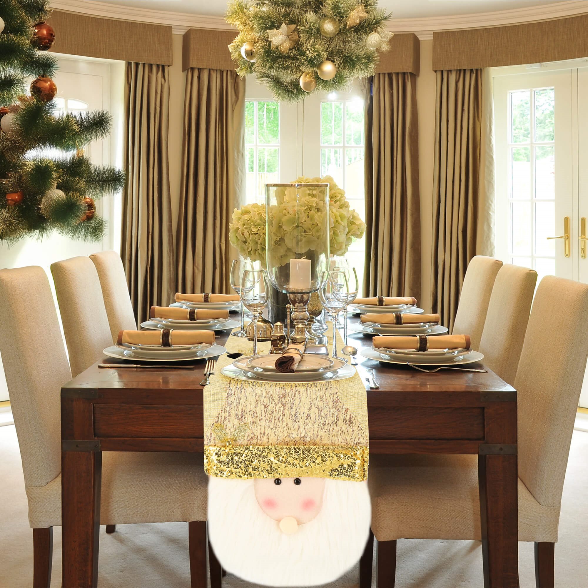 Table runner 205x30 cm, Christmas tablecloth with Santa | Buy online — Megaluks