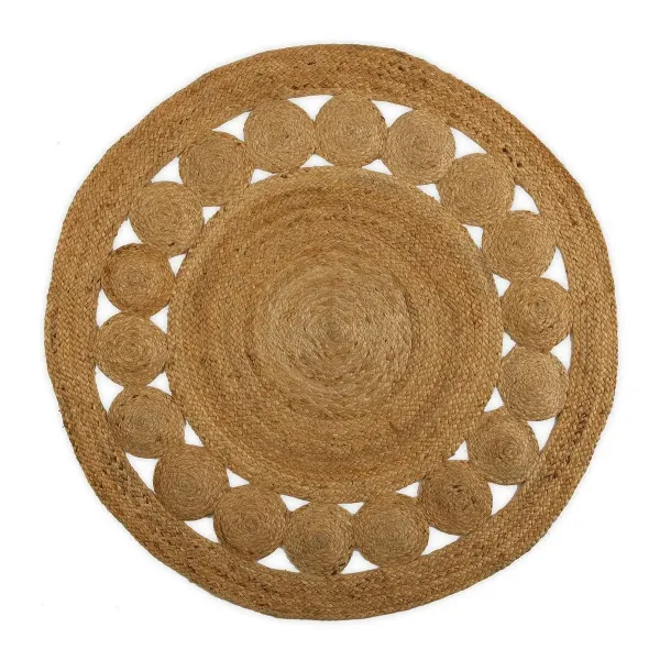 Carpet Versa Ø 120 cm Circles Rattan Jute