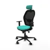Office Chair with Headrest Jorquera Piqueras y Crespo 1D036N2 Turquoise