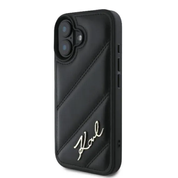 Karl Lagerfeld Quilted Signature - Case for iPhone 16 Plus (black)