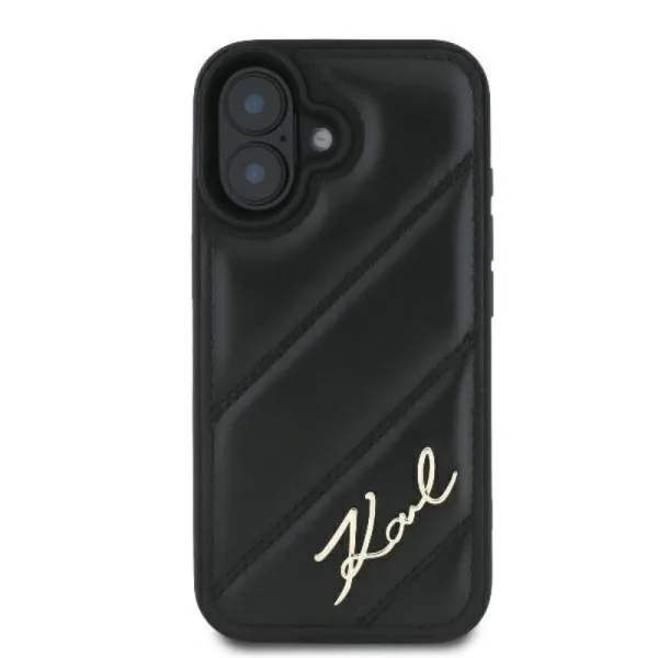 Karl Lagerfeld Quilted Signature - Case for iPhone 16 Plus (black)