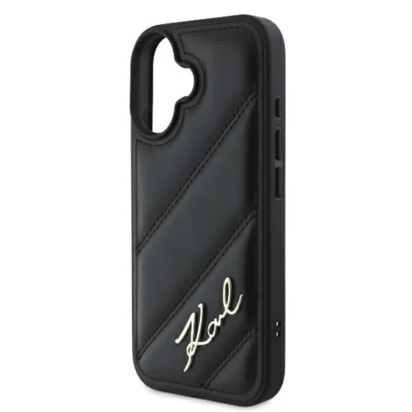 Karl Lagerfeld Quilted Signature - Case for iPhone 16 Plus (black)