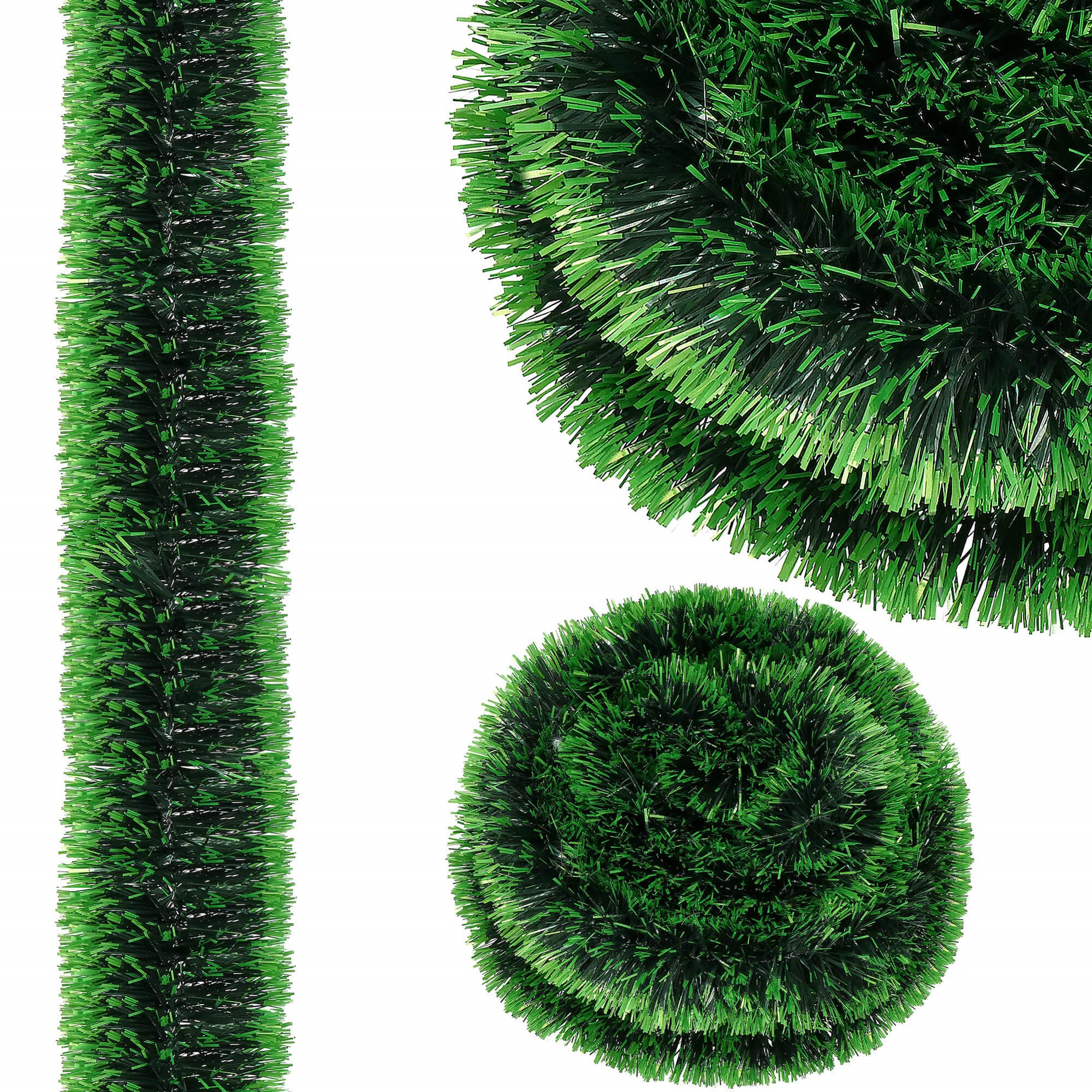 Christmas tree chain 6m shaded green, Christmas tree garland, diameter 7cm