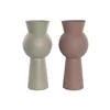 Vase DKD Home Decor Beige Pink Iron 17 x 17 x 40,5 cm (2 Units)