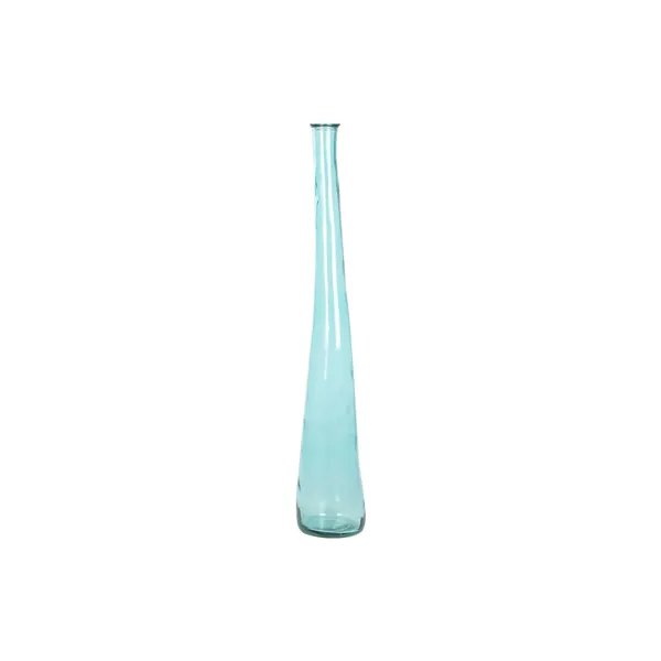 Vase DKD Home Decor 18 x 18 x 120 cm Sky blue Tempered Glass