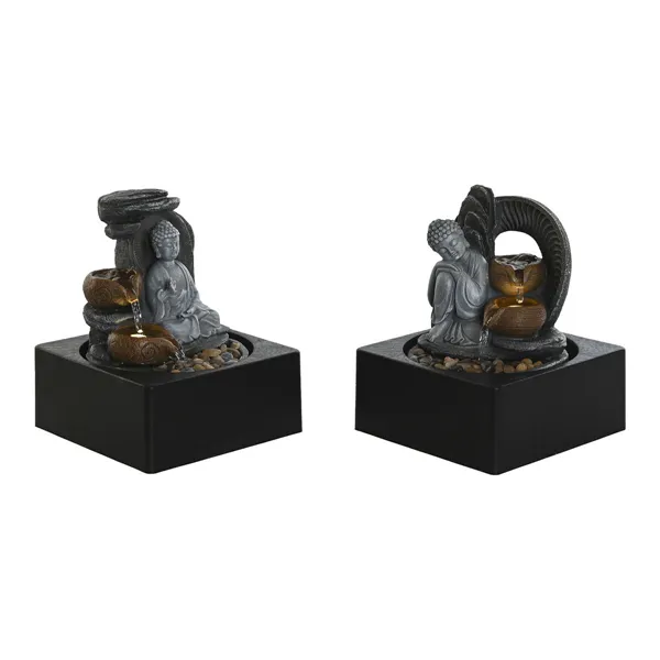 Garden fountain DKD Home Decor Buddha Resin 18 x 18 x 22 cm Oriental (2 Units)