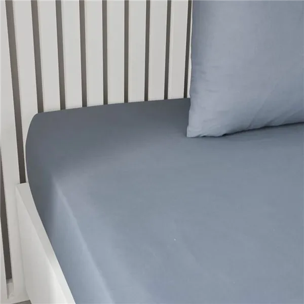 Fitted sheet TODAY Grey 140 x 190 cm Denim