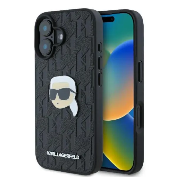 Karl Lagerfeld Monogram Karl Head Pin - Case for iPhone 16 (black)