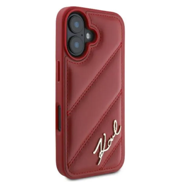 Karl Lagerfeld Quilted Signature - Case for iPhone 16 (red)