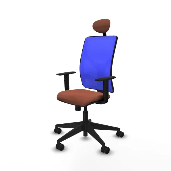 Office Chair with Headrest Motilla Piqueras y Crespo 1D066N1 Blue Brown