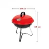 Barbecue Portable Aktive Enamelled Metal Ø 36 cm 36 x 44 x 36 cm (4 Units) Red