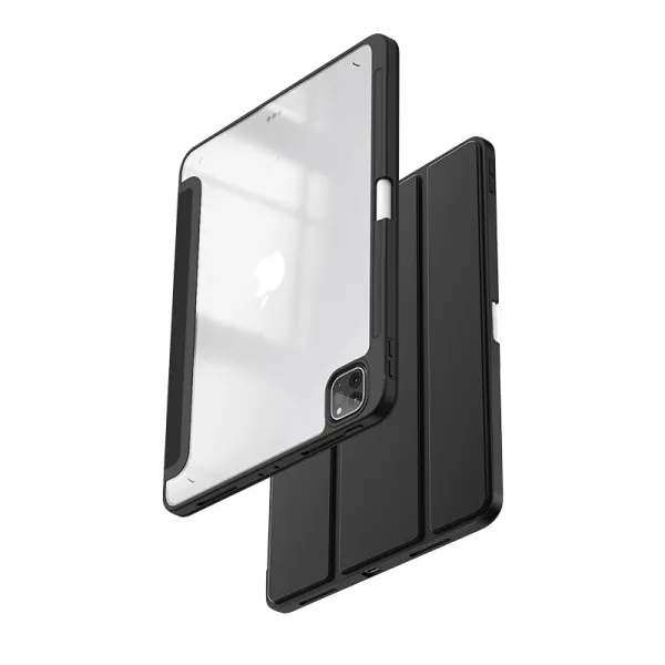 Crong PrimeFolio – Case for iPad Air 11” (2026-2024) / iPad Air 10.9” (5th-4th gen.) / iPad Pro 11" (2022-2021) (Black/Clear)