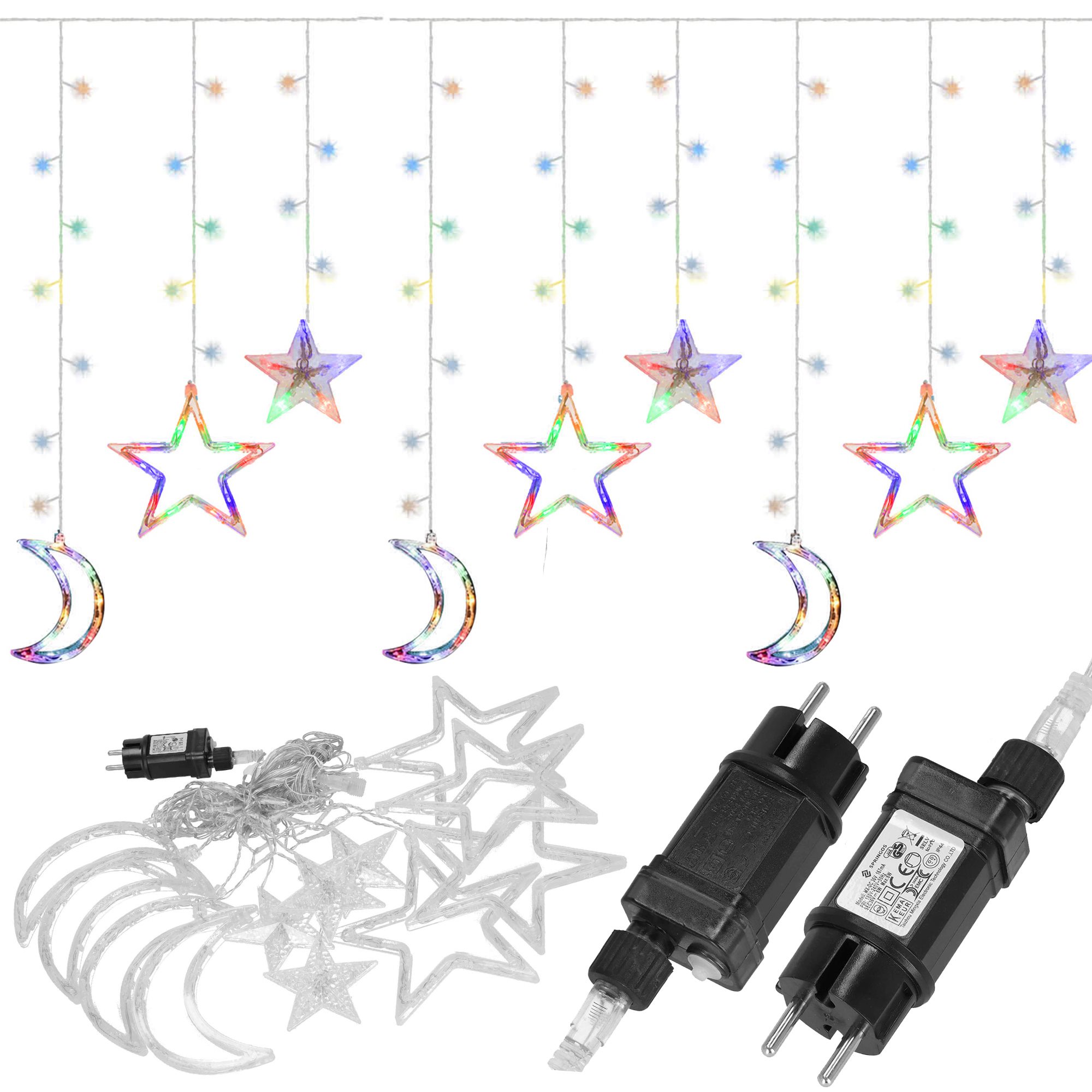 Christmas LED Curtain Lights Springos CL4135, 138 LED Stars