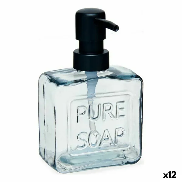 Soap Dispenser Pure Soap 250 ml Crystal Black Plastic (12 Units)