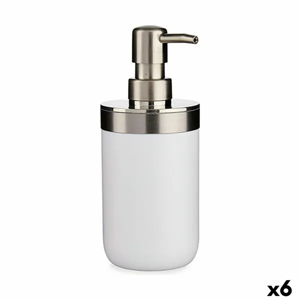 Soap Dispenser Silver White Plastic 350 ml (6 Units)