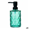 Soap Dispenser Diamond Crystal Green Plastic 410 ml (12 Units)