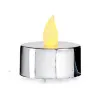 Candle Set 4 x 4 x 3,7 cm Silver (12 Units)