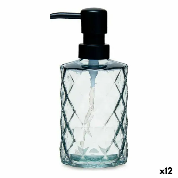 Soap Dispenser Diamond Crystal Black Plastic 410 ml (12 Units)