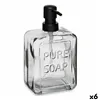 Soap Dispenser Pure Soap Crystal Black Plastic 570 ml (6 Units)