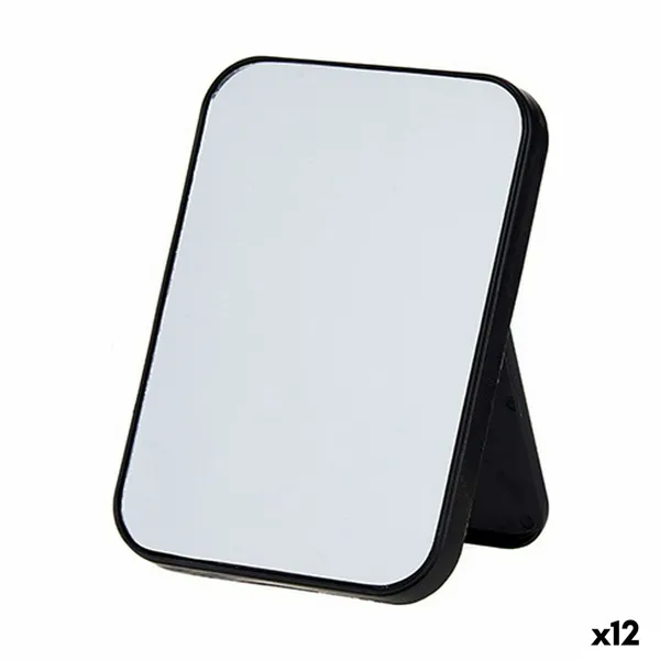 Mirror with Mounting Bracket White Black polypropylene 1,7 x 20 x 14 cm (12 Units)