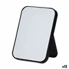 Mirror with Mounting Bracket White Black polypropylene 1,7 x 20 x 14 cm (12 Units)