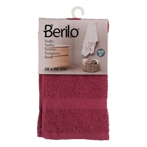 Bath towel 30 x 0,5 x 50 cm Maroon (12 Units)