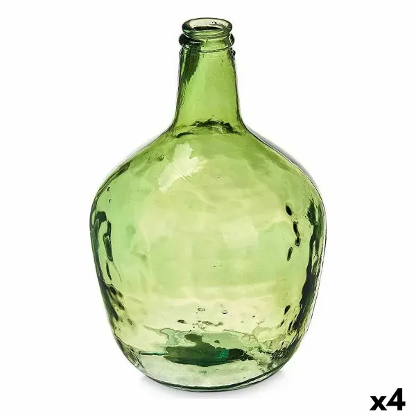 Bottle Smooth Decoration 17 x 29 x 17 cm Green (4 Units)