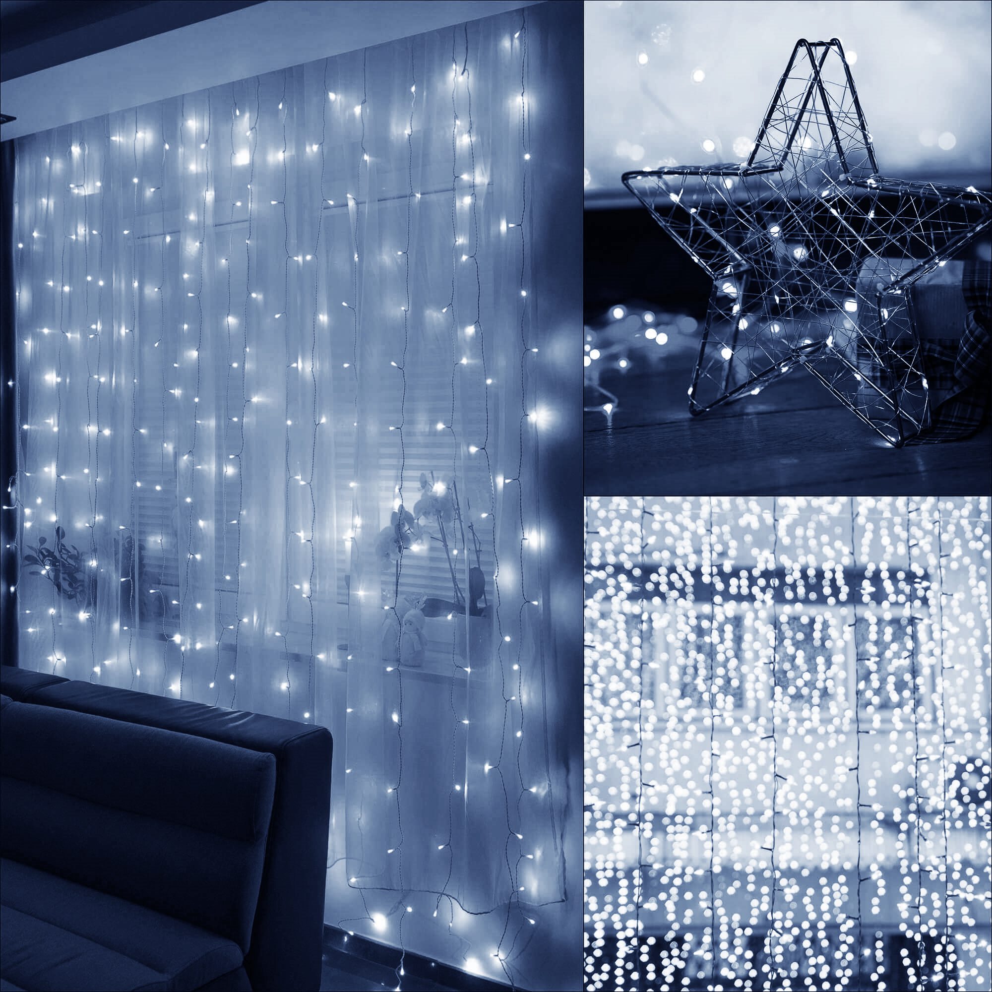 Valguskardin Springos CL0184 300 LED girland külm  | Osta veebist — Megaluks