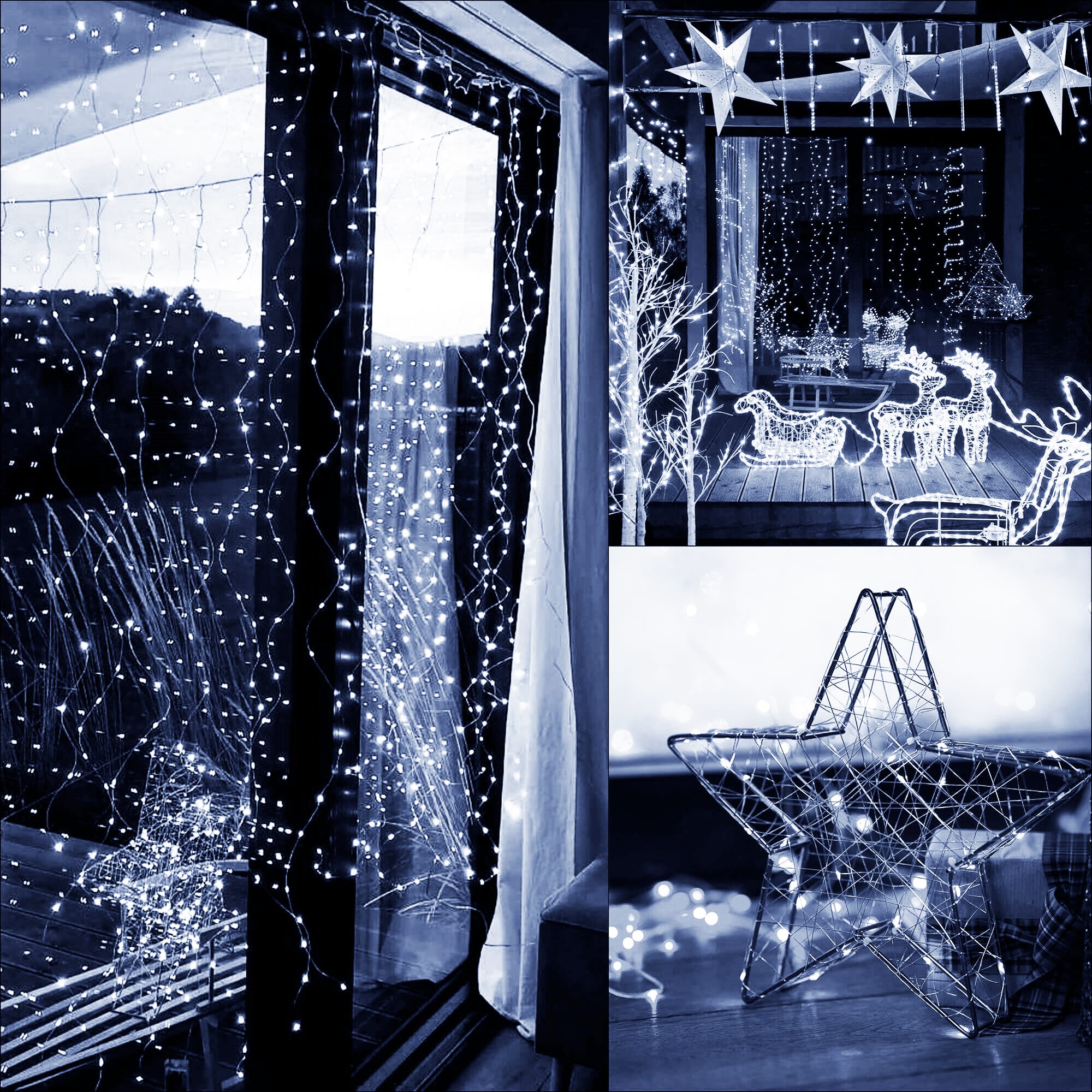 Light curtain Springos CL0184 300 LED garland cold whit | Buy online — Megaluks