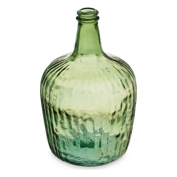 Bottle Stripes Decoration 19,5 x 35,5 x 19,5 cm Green (2 Units)