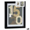 Photo frame 20,5 x 2,5 x 26,5 cm Black Glass MDF Wood (6 Units)