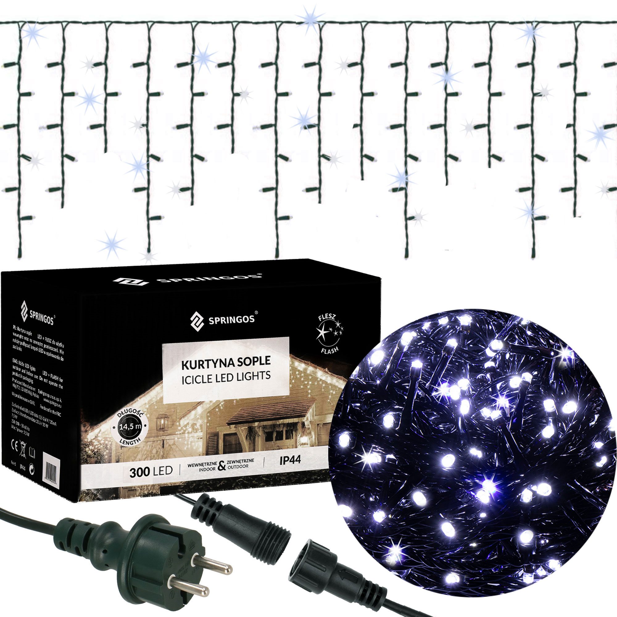 Лед-гирлянда «Водопад» Springos CL4038, 300 LED | Купить онлайн — Megaluks