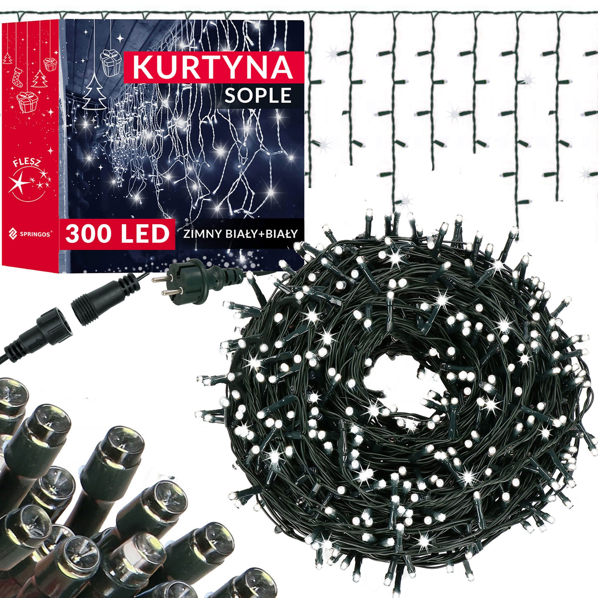 Лед-гирлянда «Водопад» Springos CL4038, 300 LED | Купить онлайн — Megaluks