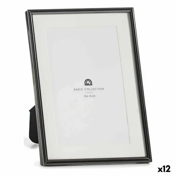 Photo frame Crystal Black Steel (12 Units)