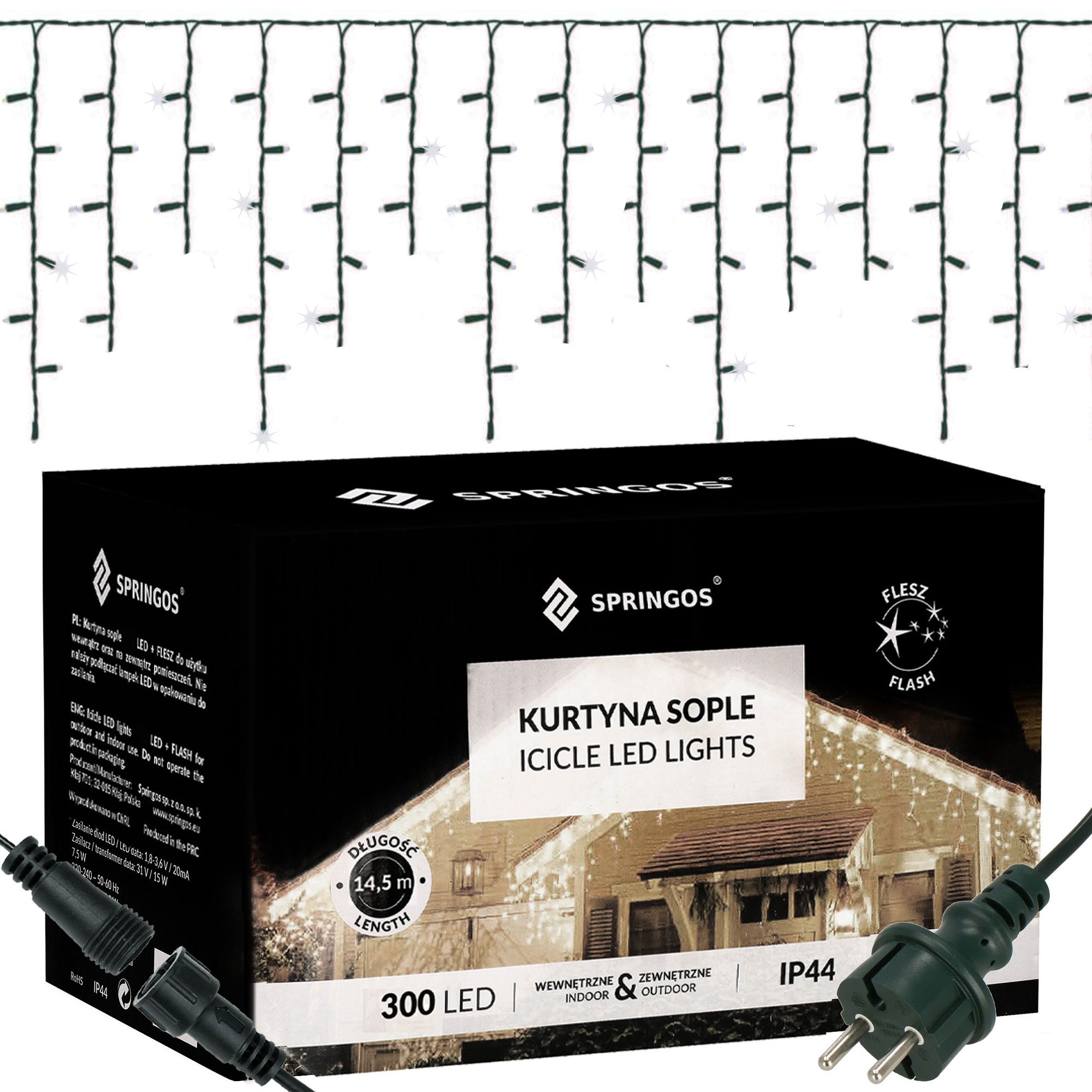 Лед-гирлянда «Водопад» Springos CL4038, 300 LED | Купить онлайн — Megaluks
