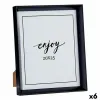 Photo frame 22,2 x 3,5 x 27,3 cm Black Plastic Glass (6 Units)