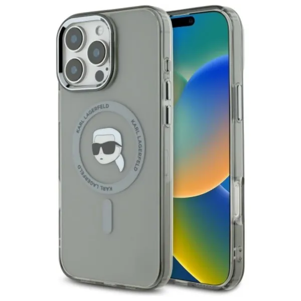 Karl Lagerfeld IML Metal Karl Head MagSafe - Case for iPhone 16 Pro (black)