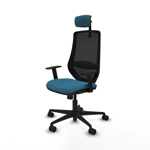 Office Chair Piqueras y Crespo D036N2W Black Petroleum green