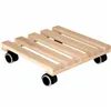 Flowerpot Standt with Wheels EDA   Wood 40 x 40 x 8,4 cm