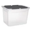 Storage Box with Lid 48 L Transparent Anthracite (6 Units)