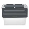 Storage Box with Lid 48 L Transparent Anthracite (6 Units)