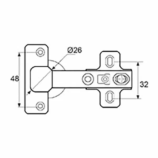 Hinge EDM BC01 Metal 26 mm