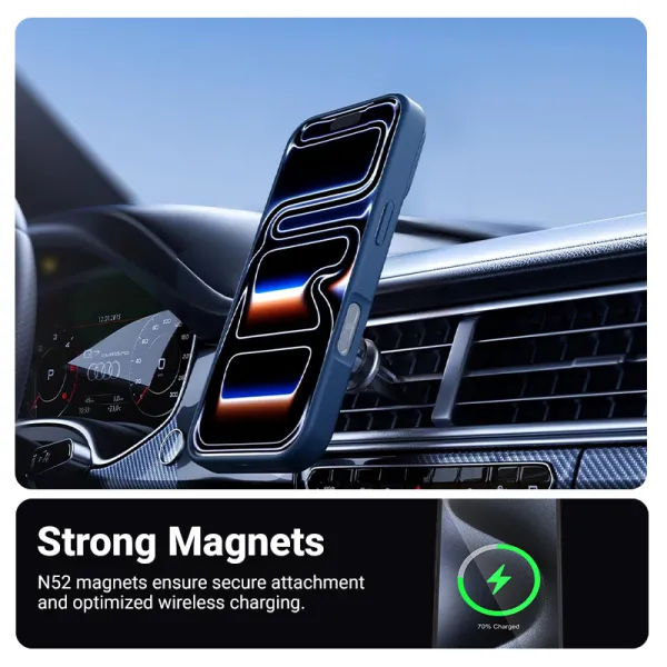 Crong Hybrid Matte Magnetic - MagSafe iPhone 17 Pro Max Case (Navy Blue)