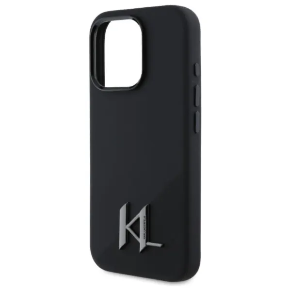 Karl Lagerfeld Silicone Shadow Metal Initial MagSafe - Case for iPhone 16 Pro (black)