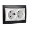 Plug socket Solera Europa erp60/2nu Bipolar Double Black Embedded, built-in 250 V 16 A